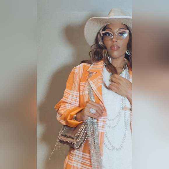 Stasia Sherberry: Orange Plaid All Season Duster Trench Coat L XL - Picture 13 of 16